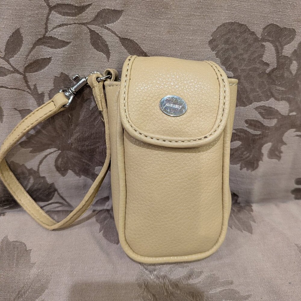 Nine West Tan Wristlet Flip Phone and ID Holder, Used